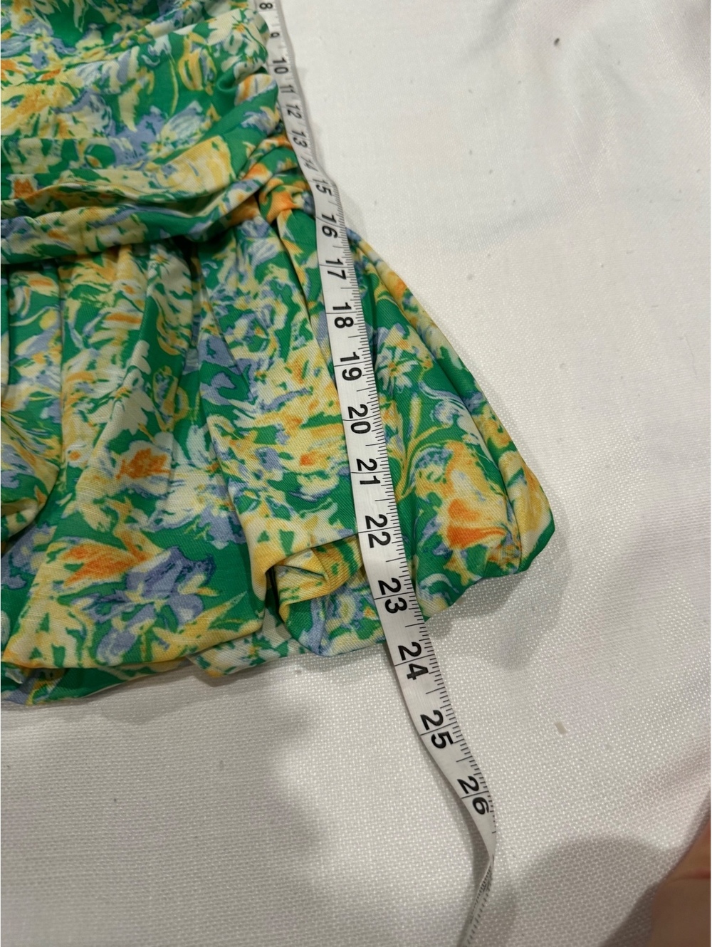 NWT Hello Molly Green Floral Strapless Ruched Bubble Hem Mini Dress Medium 6 - Picture 9 of 9